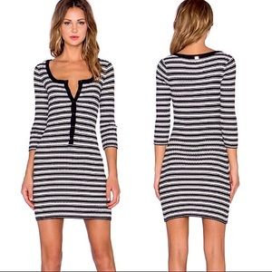 FOR LOVE AND LEMONS Ziggy Stripe Henley Dress